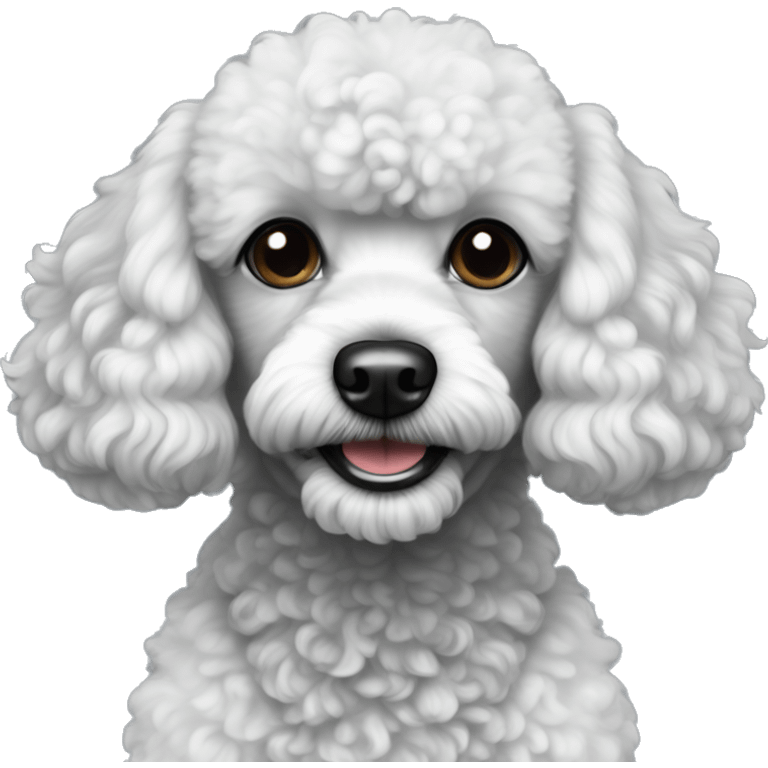 half Black and white toy poodle emoji