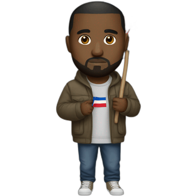 kanye west holding serbian flag emoji