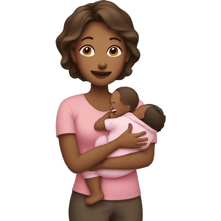 Mom with a baby in her arms emoji