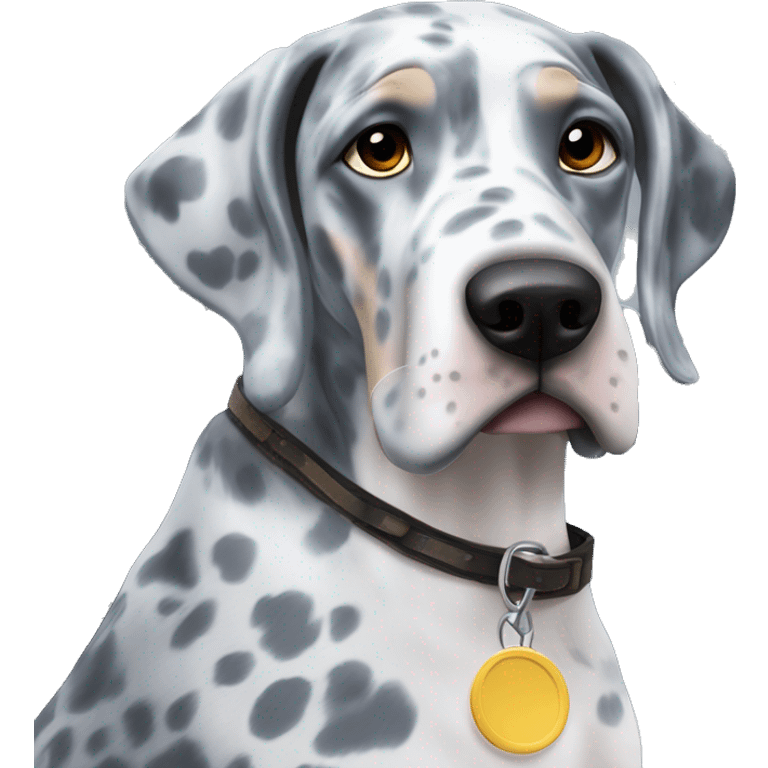 Blue Merle Great Dane on an airplane  emoji