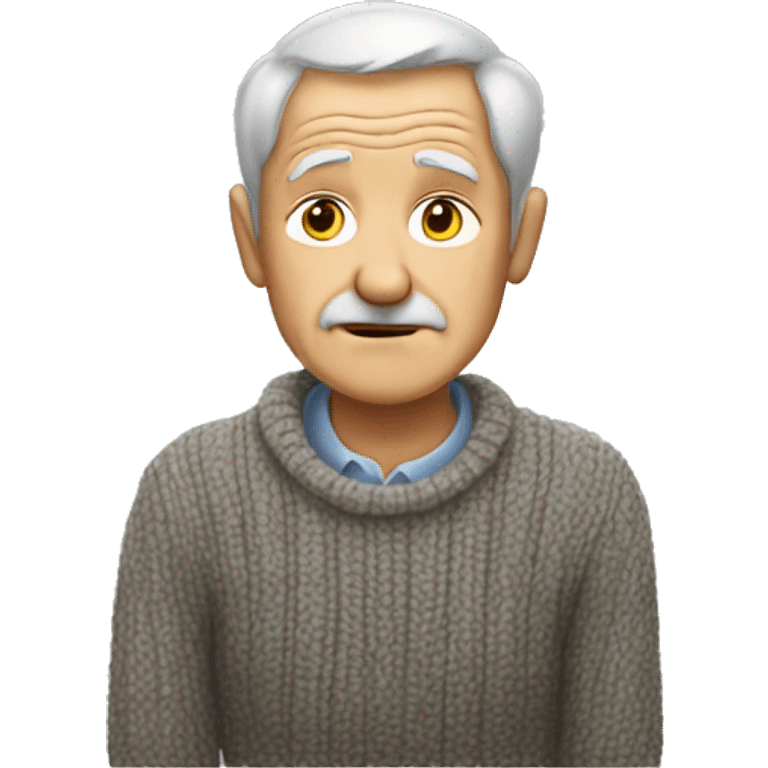 thoughtful old man in sweater emoji