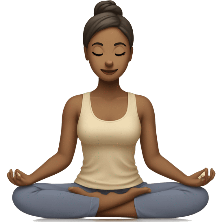 Quiero una chica como haciendo yoga pero en colores beige emoji