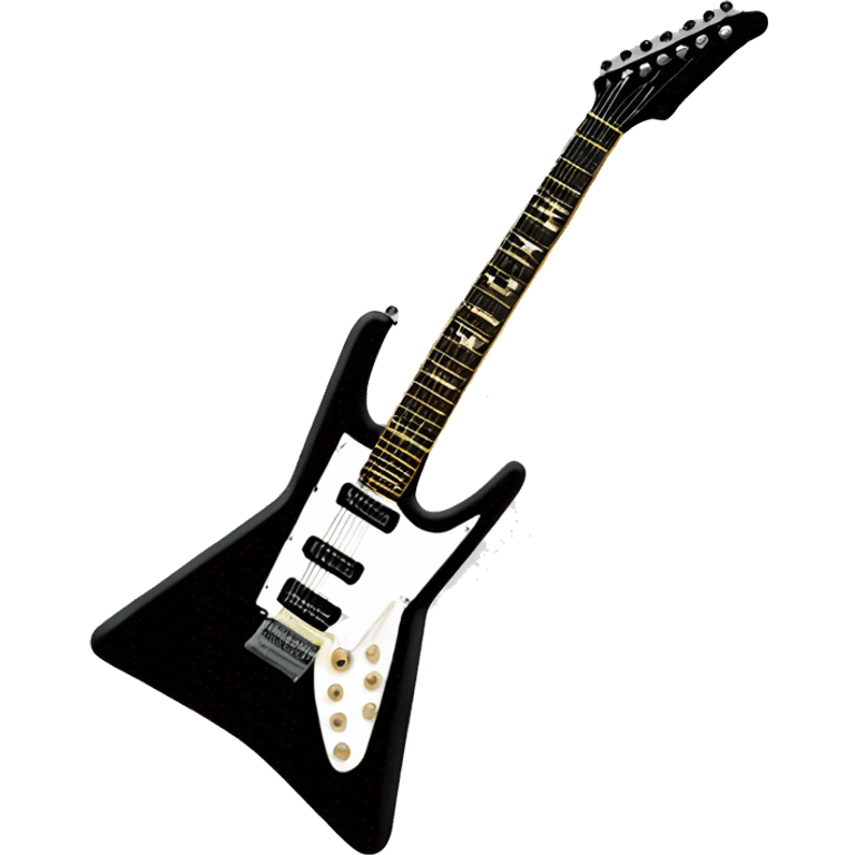 Black flying v shape electric guitar emoji