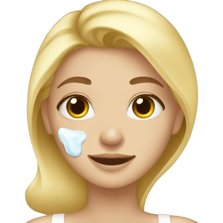 Blonde girl doing skin care emoji