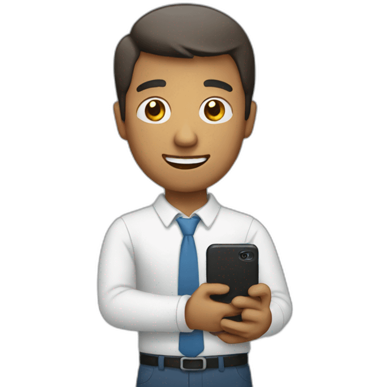 man holding phone emoji