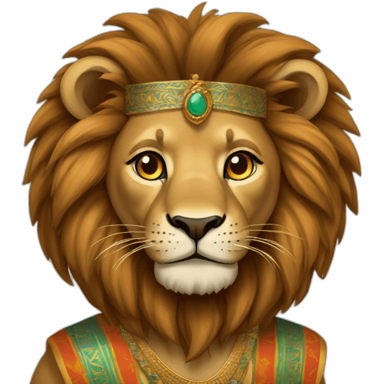 Lion portant une tenue marocaine emoji