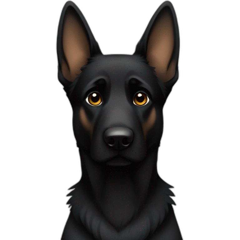 Black German shepherd sad  emoji