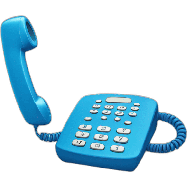 blue handset phone emoji