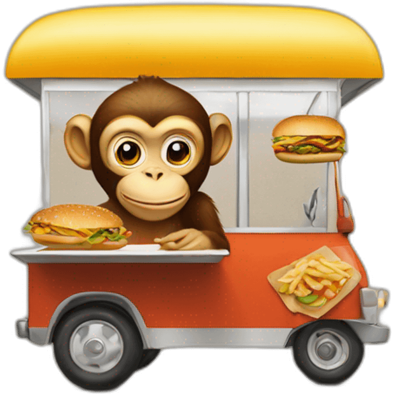 Monkey on a Foodtruck with a Burger  emoji