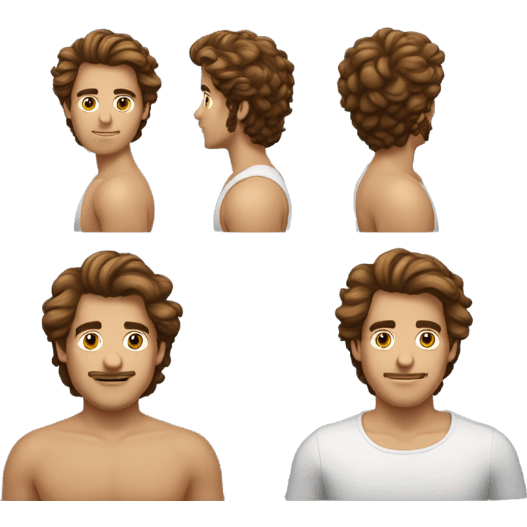 homem loiro 30 anos, cabelo amarrado coqui emoji