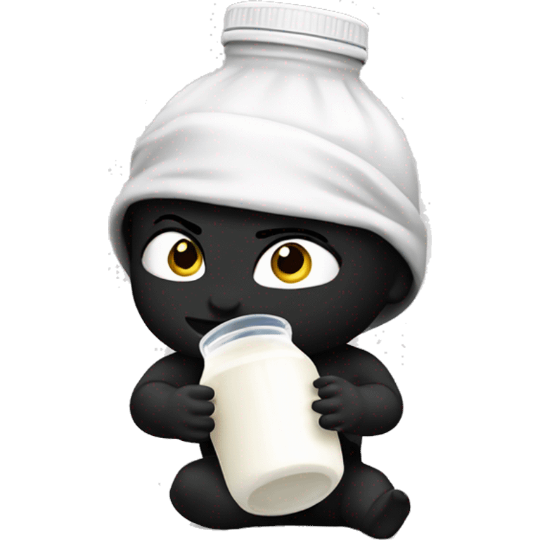 baby ninja drinks milk bottle  emoji