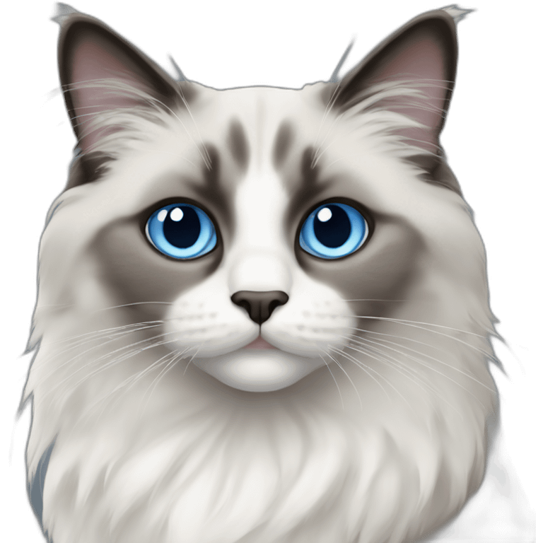 blue eyed ragdoll cat with grey fur muzzle emoji