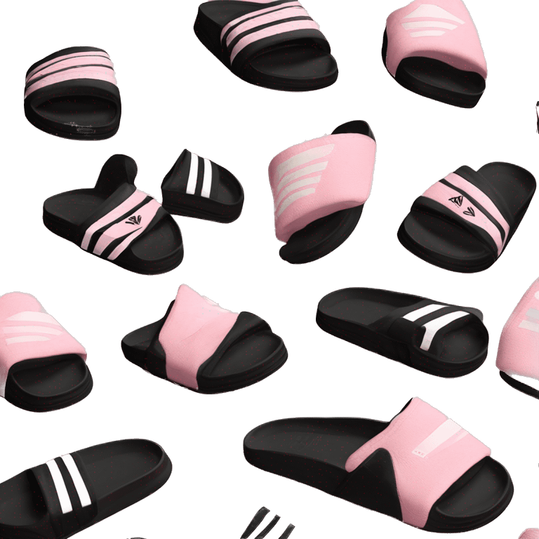 adidas adilettes sandals comfort pink cloud and black emoji