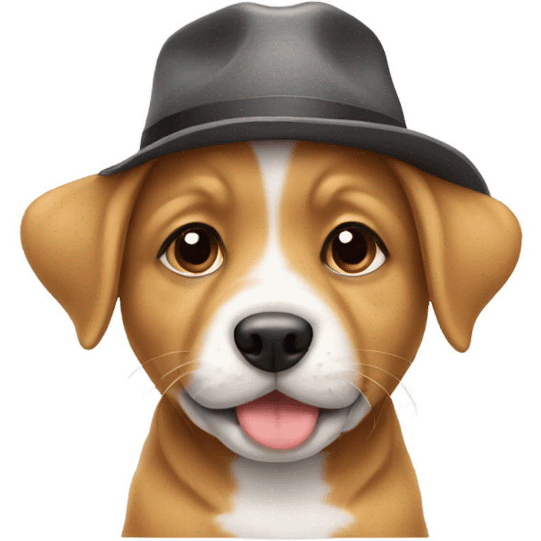 puppy wearing a hat emoji