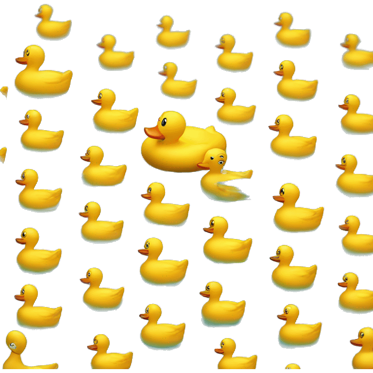 Rubber duck on a floaty emoji