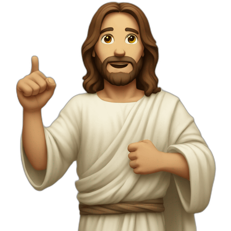 jesus holding up fist emoji