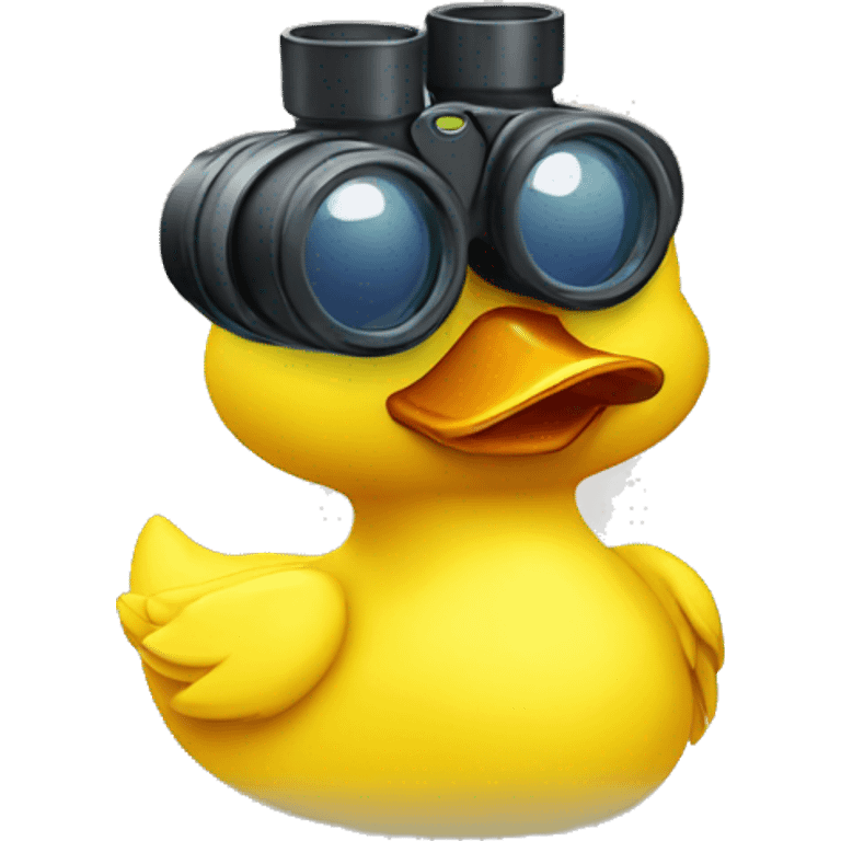 Yellow duck with binoculars emoji