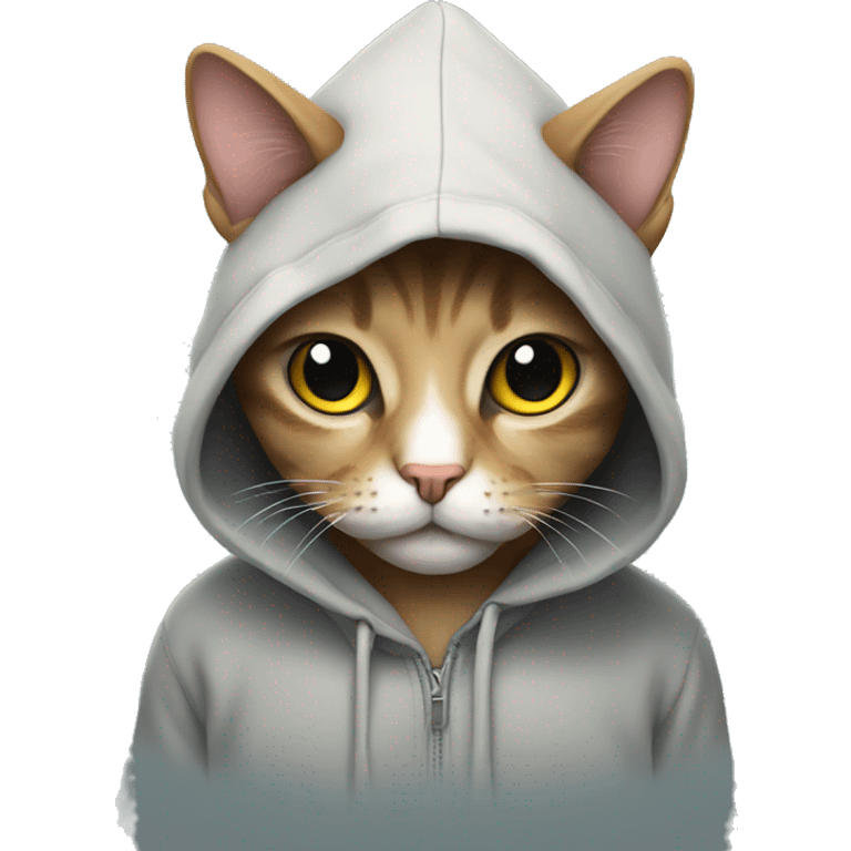 Cat with a hoodie emoji