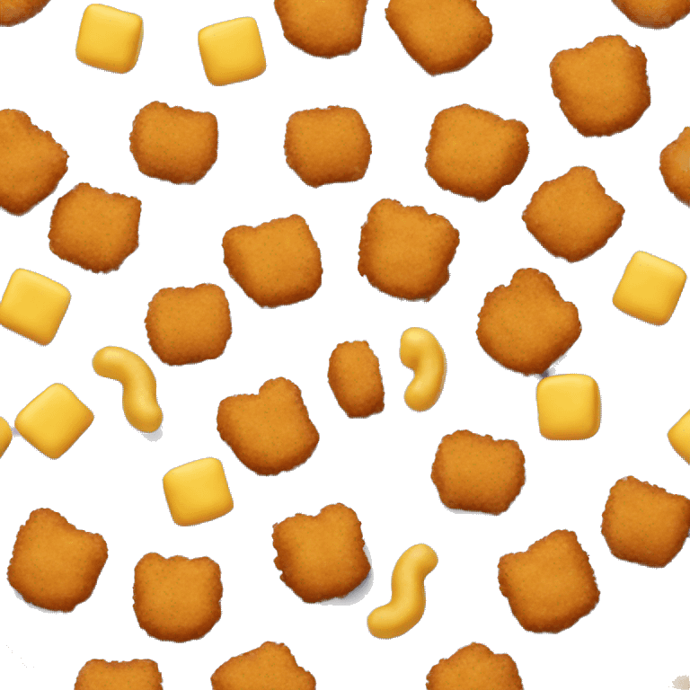 Spicy Chicken nuggets and macaroni and cheese on a plate emoji