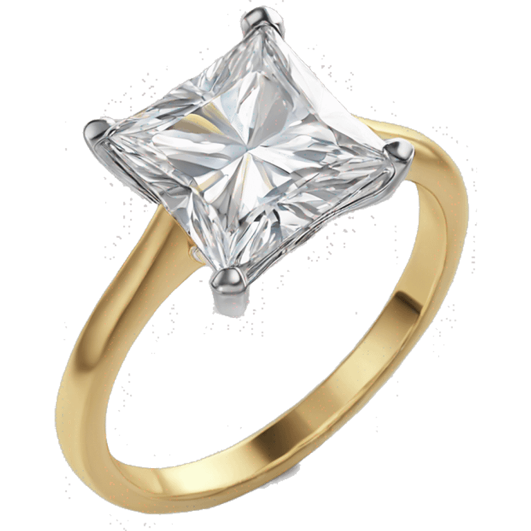 2 ct Princess cut engagement ring solid gold band emoji