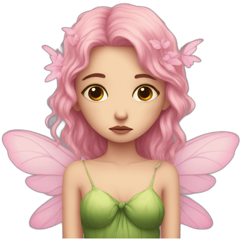 Sad nature fairy emoji