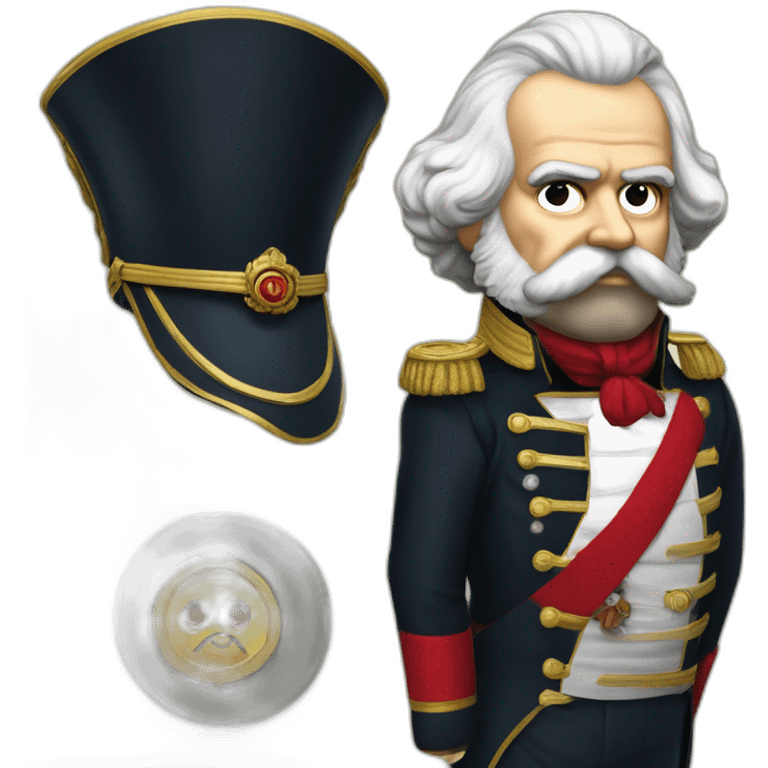 karl marx in napoleon bicorne with cockade emoji