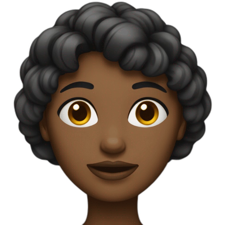 femme cheuveux court noir emoji