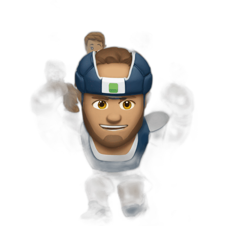 Rugbyman playing rugby animated emoji