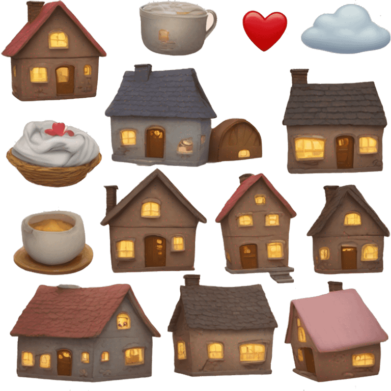 Cozy home with hearts around  emoji