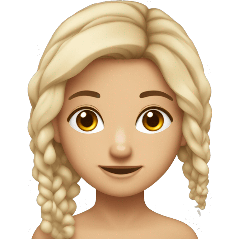 garota morena de cabelos castanhos e liso  e olhos castanhos emoji