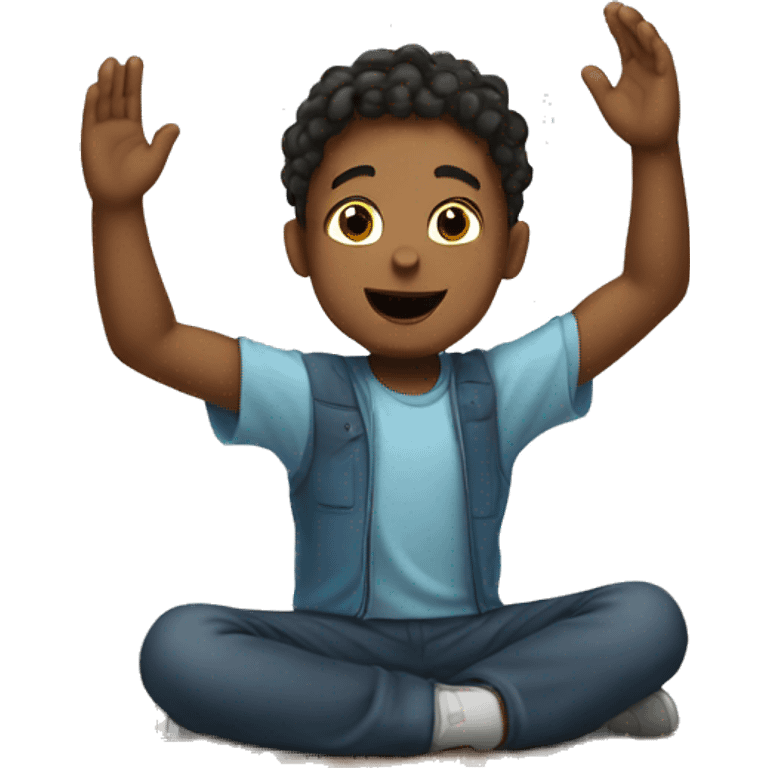 A boy praising god emoji