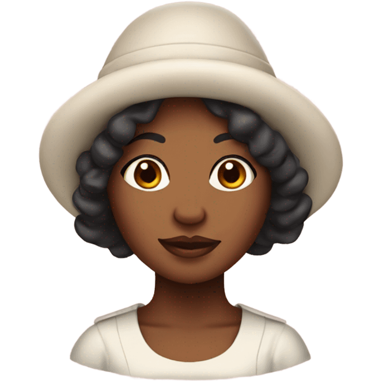 A black woman in a moo moo with a bonnet on emoji