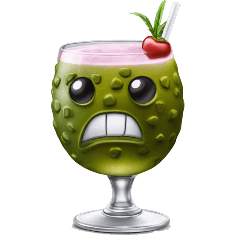 Realistic new orleans hand grenade cocktail drink isolated.  emoji