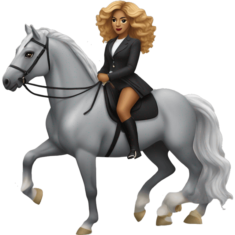 beyoncé riding grey horse emoji