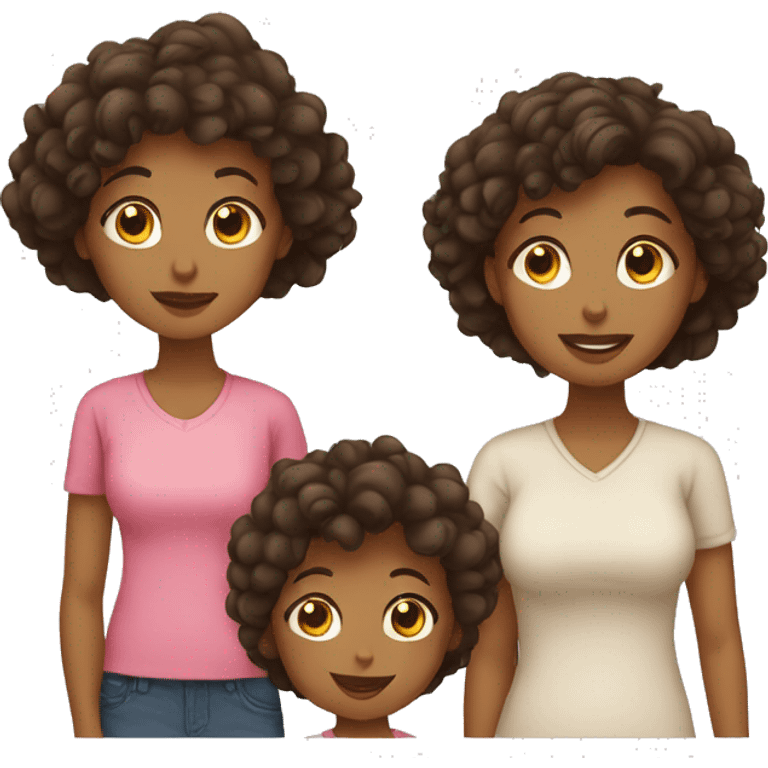 Mom and 3 kids which one boy and two girls  emoji