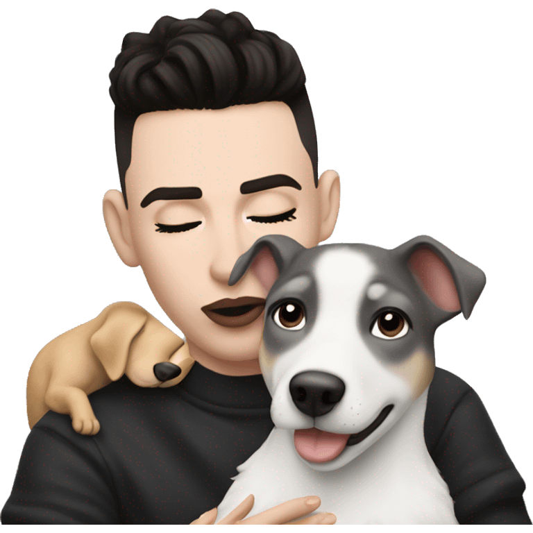 James Charles kissing a dog emoji