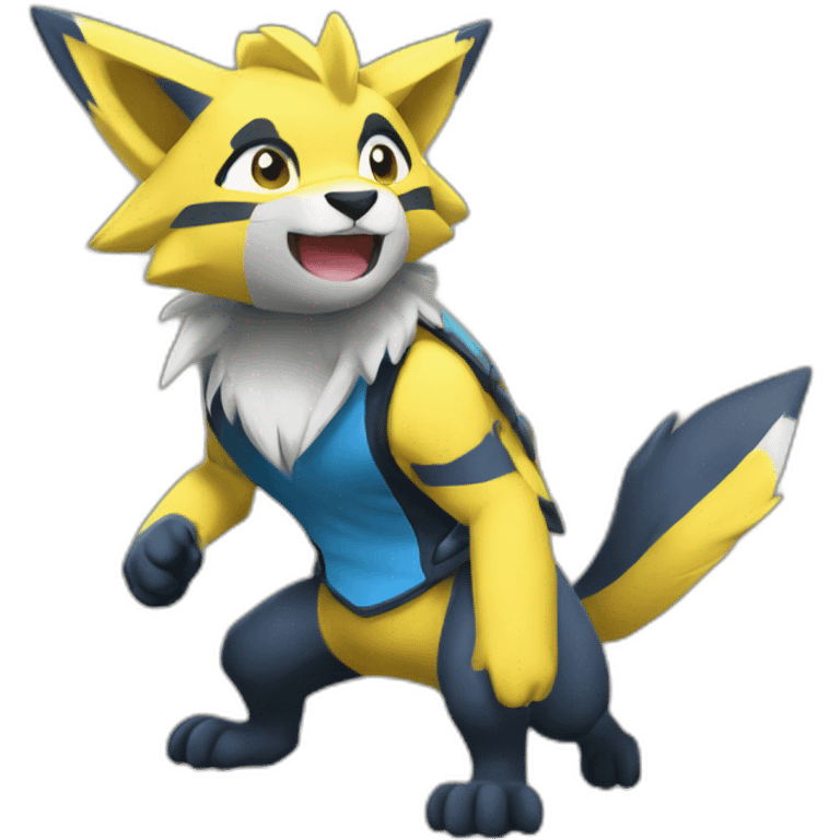 Zeraora jouant à la play emoji