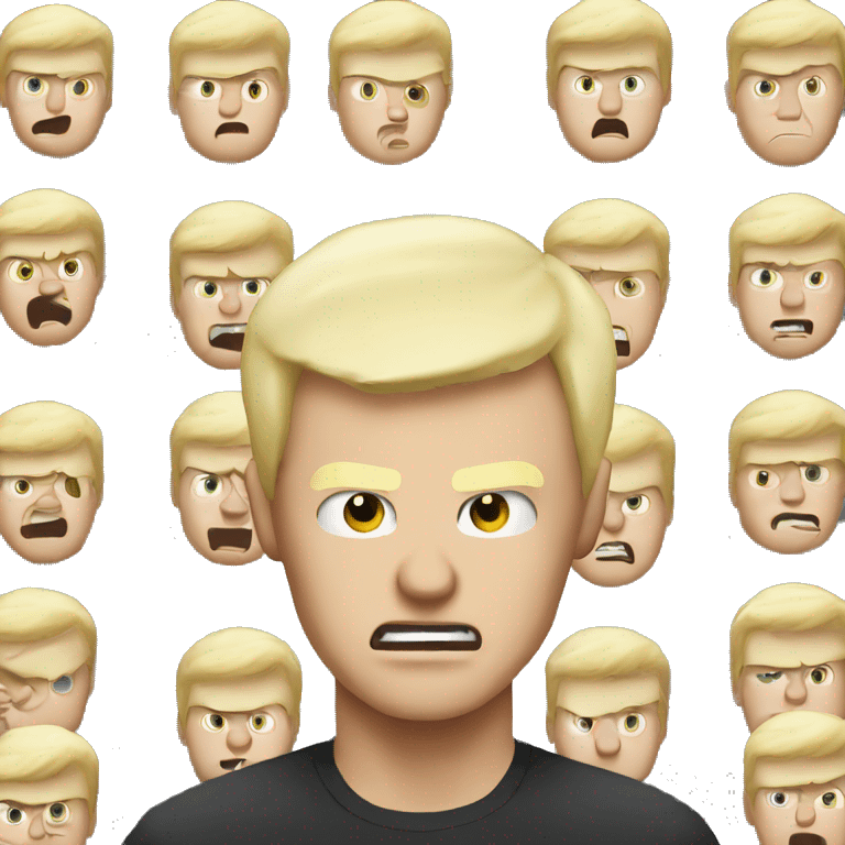 White blonde guy with short blonde hair is angry. Add steam from ears emoji