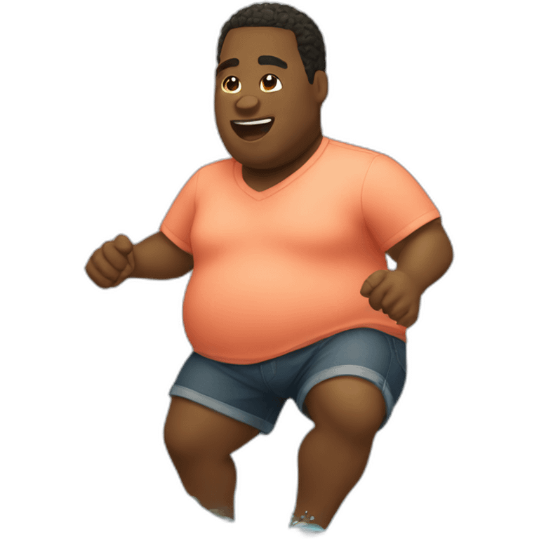 fat black guy kicking an alligator emoji