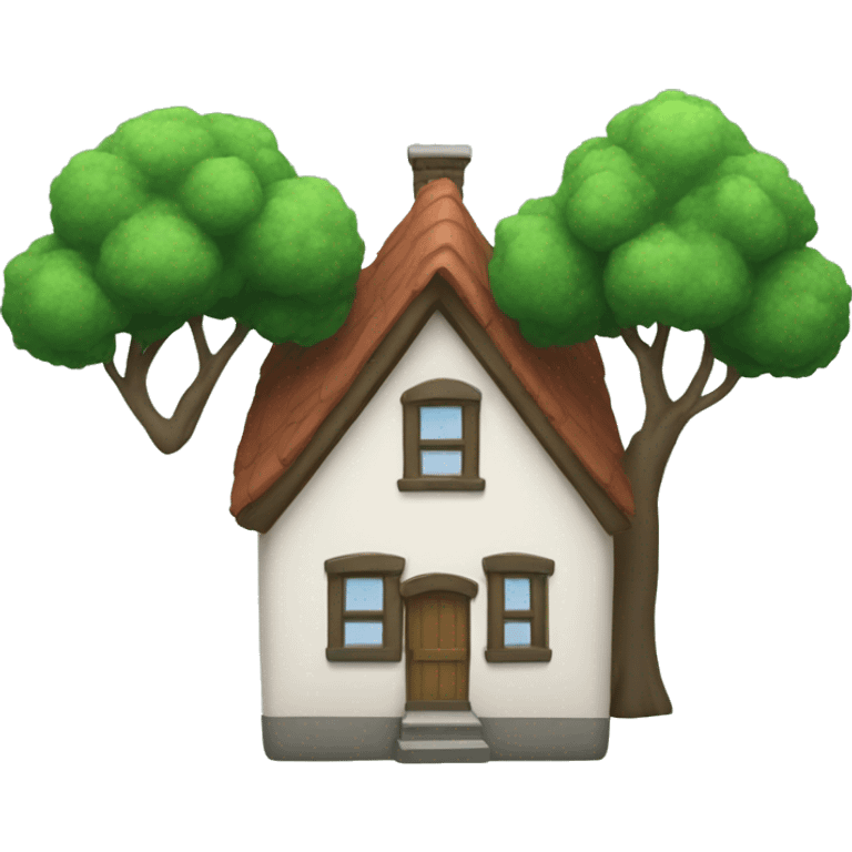 small house with trees  emoji