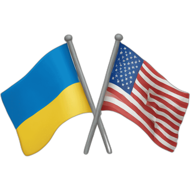 Ukraine and USA flags emoji