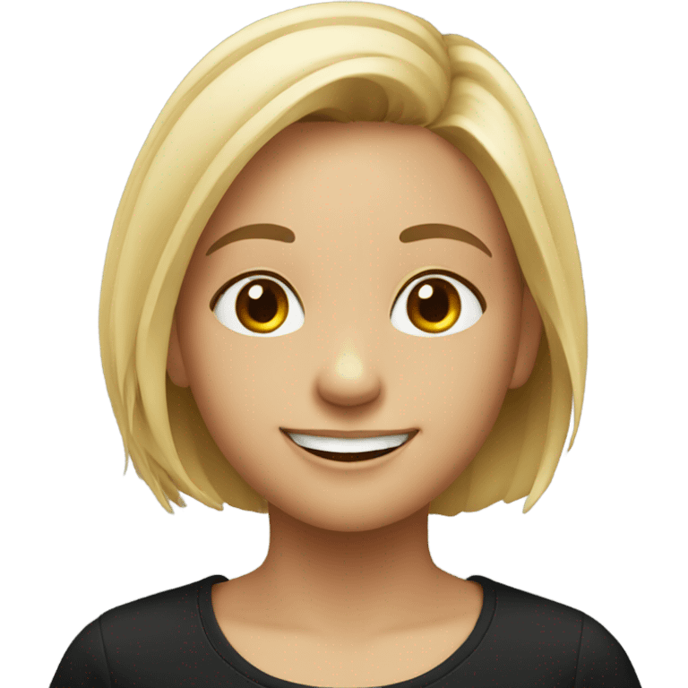 smiling girl in black shirt emoji