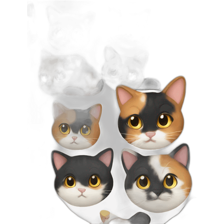 Calico cat mostly black emoji