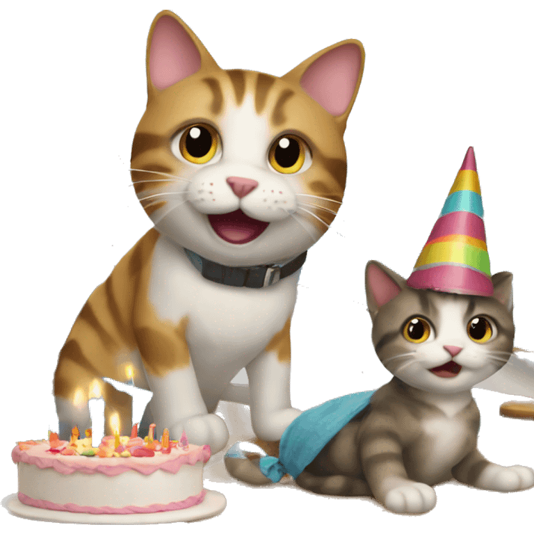 cat having a birthday party on a sailboat emoji