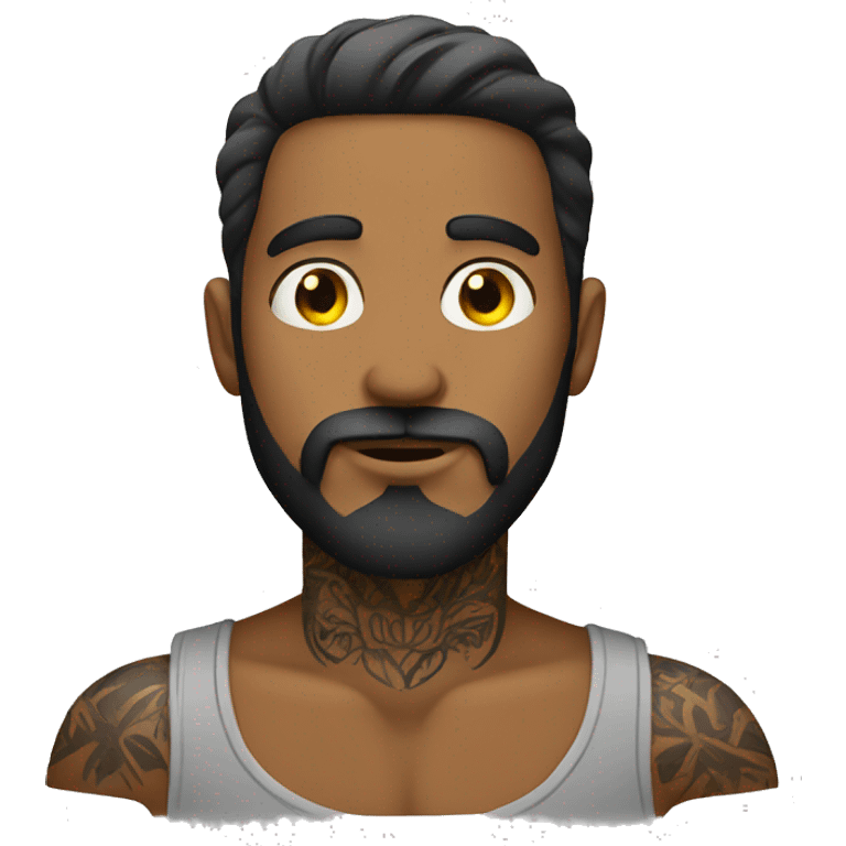 male with beard and tattoo emoji