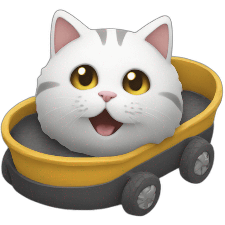 un chat qui roule dans la boue emoji