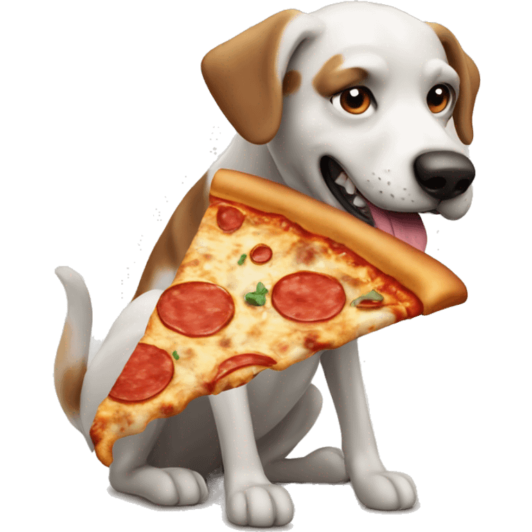 Dog eating pizza emoji