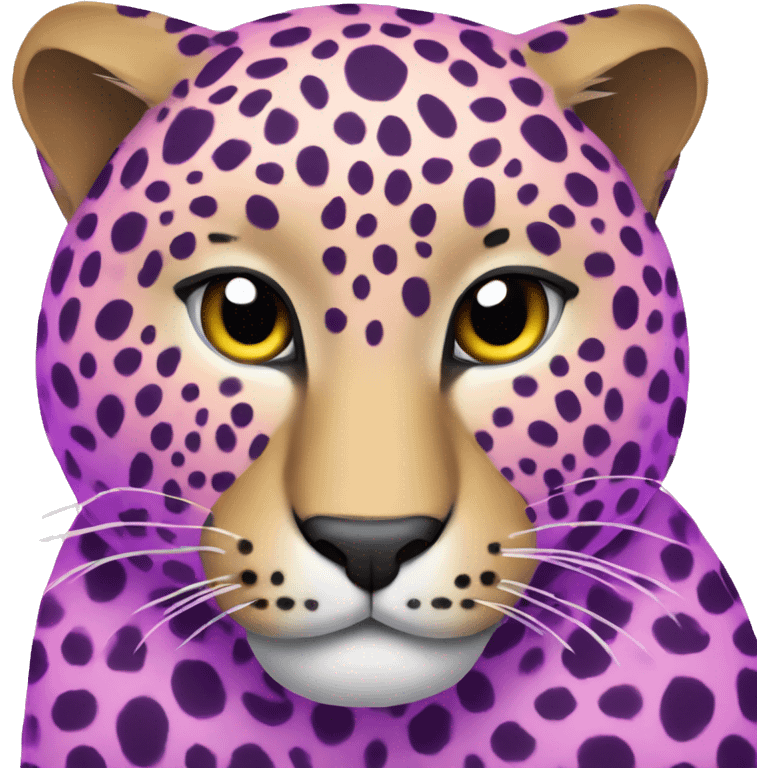 leopard with bright purple fur and pink spots emoji