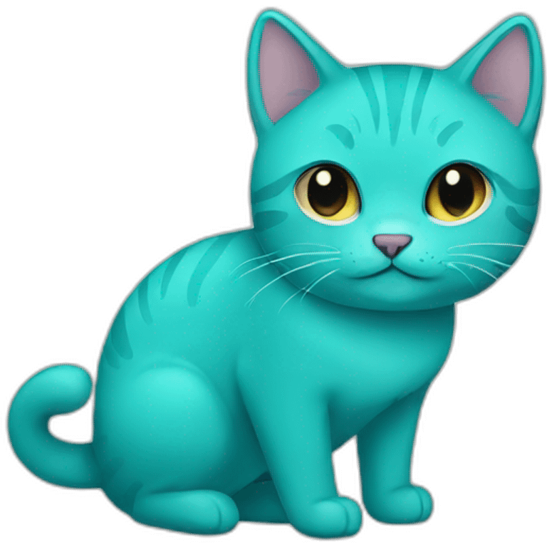 Turquoise cat emoji