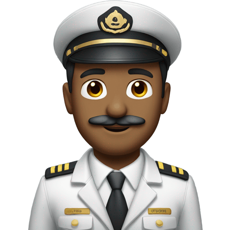 Handsome mixed Airline pilot with mustache emoji